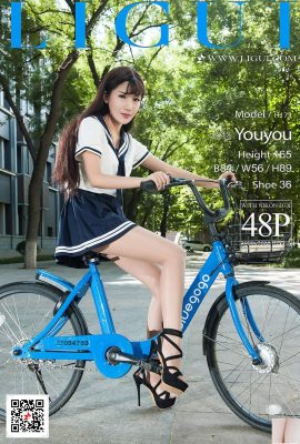 [Ligui Интернет-красота] 20171207 Модель велосипеда Xiaoxiao с красивыми ножками