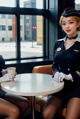 AI生成~Ai_пирамида-дамы в форме стюардесс.  VIP-сервис 3