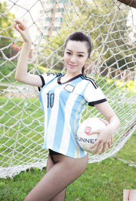 Футбольное отделение AISS Jiahui Супер элегантное лицо, супер красивое тело, горячее и сексуальное платье 01 (80P)