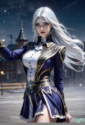 (Сгенерировано ИИ) Белые волосы с белыми волосами 2