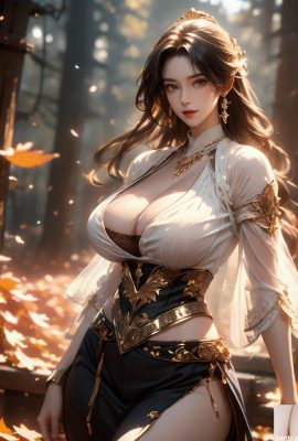 Дева (молодая женщина в кленовом лесу)